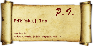 Páskuj Ida névjegykártya